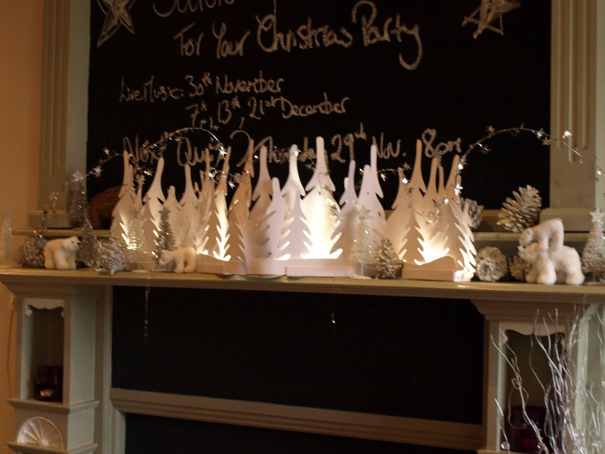 The Bower Inn Bridgwater Exteriör bild A fireplace decorated for Christmas